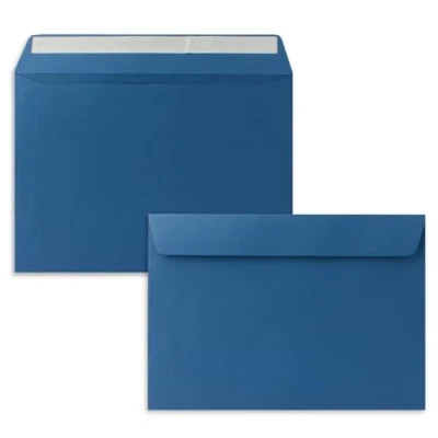 Afbeelding van enveloppen, 100 x DIN C5 koningsblauw (blauw), 16,2 22,9 cm, zelfklevend, elegante enveloppen voor grote uitnodigingen en kaarten verjaardag of bruiloft