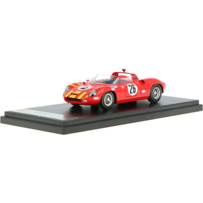 Afbeelding van het 1:43 Diecast model van De Ferrari 330P Spider #26 12H Sebring 1965. coureurs waren B. Grossman en S. Hudson. fabrikant schaalmodel is Looksmart.Dit alleen online beschikbaar.