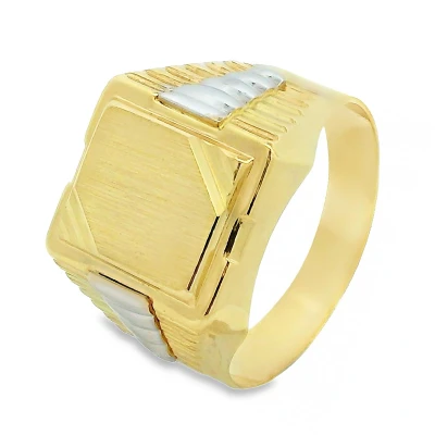 Afbeelding van Juwelier Zwartevalk 14 karaat gouden bicolor zegelring 170566