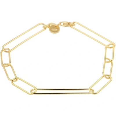 Afbeelding van Zilver Verguld Armband paperclip platte buis 5 2101074