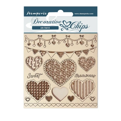 Afbeelding van Stamperia Decorative Chips Daydream Hearts (SCB127) (DISCONTINUED)
