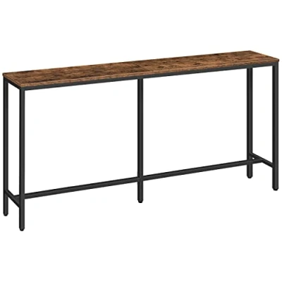 Afbeelding van MAHANCRIS 160 cm Consoletafel, Smalle Tafel, Lange Entreetafel, Gangtafel, Bijzettafel, Kleine Tentoonstellingstafel, Salontafel Voor Hal, Woonkamer, Donkerbruinzwart ACTHR16001Z