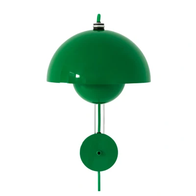 Afbeelding van &amp;Tradition wandlamp Flowerpot VP8, stekker, signaalgroen