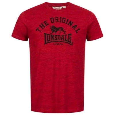 Afbeelding van Lonsdale Origineel T shirt met korte mouwen, regular fit, Marl Rood/Zwart, L