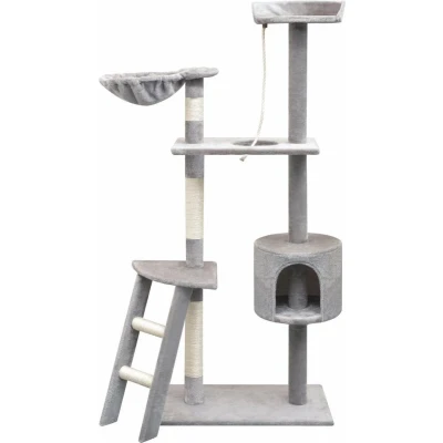 Afbeelding van vidaXL Kattenkrabpaal met sisal krabpalen 150 cm grijs