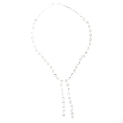 Afbeelding van Behave Dames ketting zilver kleur met multi stenen en hangers 44 cm