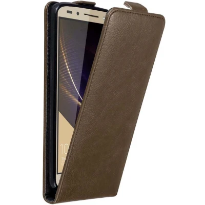 Afbeelding van Cadorabo Hoesje geschikt voor Honor 7 in KOFFIE BRUIN Beschermhoes Flip Case Cover magnetische sluiting