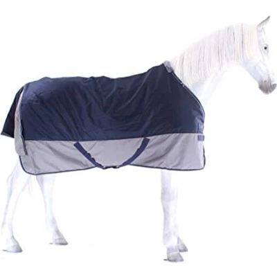 Afbeelding van EQUITHÈME Turnout Rug Tyrex 600D 150g Navy/Grijs 100/137