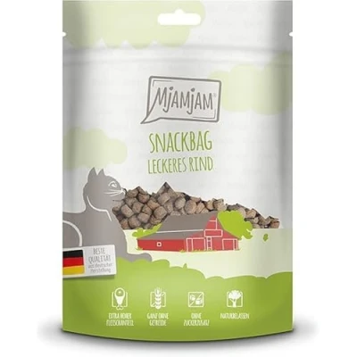 Afbeelding van MjAMjAM premium kattensnack snackzakje heerlijk rundvlees, pak van 1 (1 x 125 g), naturel zonder synthetische conserveringsmiddelen