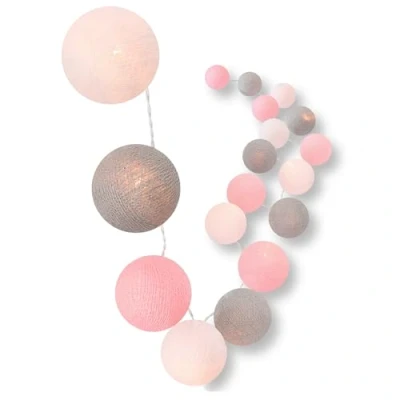 Afbeelding van CREATIVECOTTON LED lichtsnoer met katoenen bollen, incl. timer en dimmer (Home Sweet Home, 20 ballen)