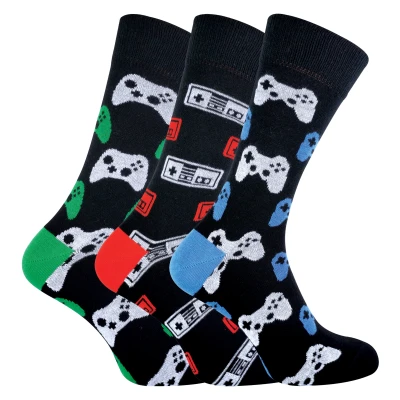 Afbeelding van Heren 3 pack Retro Gaming NieuwigheidVideogame sokken Gamingcontrollers Maat 39 45