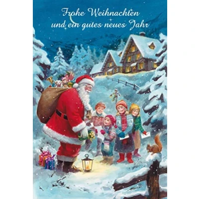 Afbeelding van bsb Kerstkaart met envelop liefdevolle winterlandschapsmotief wenskaart voor Kerstmis Merry Christmas Card in 11,5 x 17,0 cm