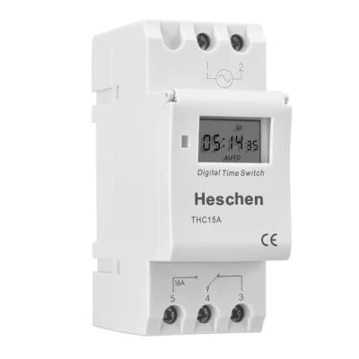 Afbeelding van Heschen Digitale LCD Power Wekelijks Programmeerbare Timer Relais Schakelaar THC15A DC12V 16Amp SPST 35mm DIN Rail