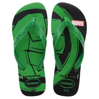 Afbeelding van Havaianas Unisex Top Marvel Logomania Teenslippers, Zwart Patria Groen, 10/11 UK
