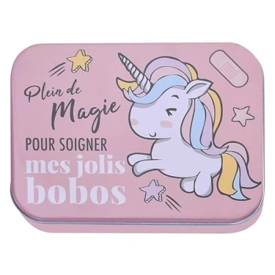 Afbeelding van Unicorn Kinderpleisters met Licentie 5 stuks Metalen Doos 24 Pleisters Mooie Design Pleister bewaardoos voor Kinderen Plakpleister Geschikt Rugzak Handtas