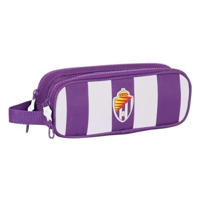 Afbeelding van Pennenetui met 2 vakken Real Valladolid C.F. Wit Paars 21 x 8 6 cm