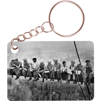 Afbeelding van Sleutelhanger 6x4cm Classic Afbeelding Lunch Atop a Skyscraper