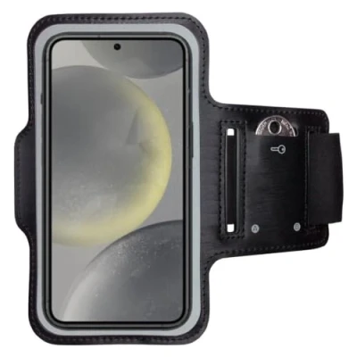 Afbeelding van CoverKingz Sportarmband voor Samsung Galaxy S24 armtasje met sleutelvak bovenarm houder sport looparmband mobiele telefoon armband zwart