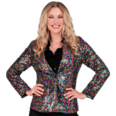 Afbeelding van Widmann Kerst &amp; Oud Nieuw Kostuum Pailletten Blazer Conny Confetti Vrouw Large Carnavalskleding Verkleedkleding