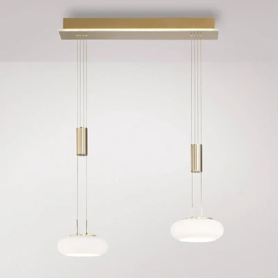 Afbeelding van Paul Neuhaus 2 lichts hanglamp Q Etienne messing 2076 60
