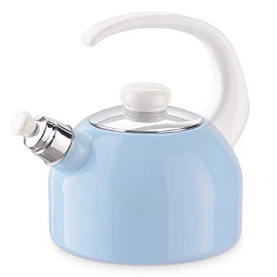 Afbeelding van Riess 0543 116, Fluit Waterkoker Plus 2L, Classic Pastell Blau, Capaciteit 2 liter, Diameter 18 cm, Email, Inductie