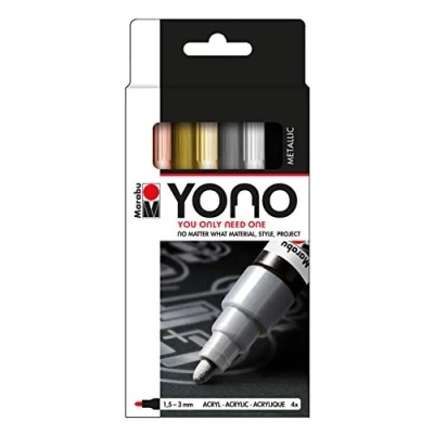Afbeelding van Marabu YONO Marker Set 4 kleuren metallic 1.5 tot 3 mm ronde punt