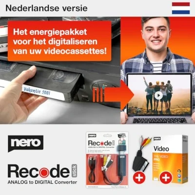 Afbeelding van Nero VHS to USB Video Grabber Recode Stick incl. videobewerkingssoftware videobewerking digitaliseren van videocassettes Windows 11 / 10 8