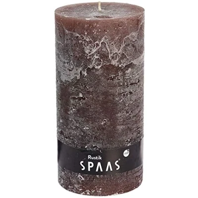 Afbeelding van SPAAS Rustieke geurloze cilinderkaars 100/200 mm, ± 120 uur taupe