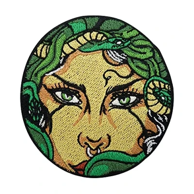 Afbeelding van Medusa Slangpatch om op te strijken Snake Patches, Cobra strijkplaatje, punk opstrijkbaar, retro patch finally home