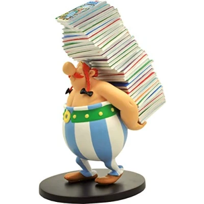 Afbeelding van Asterix beeld PL124 Obelix met stapel stripboeken