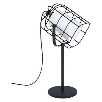 Afbeelding van EGLO Tafellamp BITTAMS zwart / l27,5 x h57 b26 cm snoerschakelaar van staal en textiel (1 stuk)