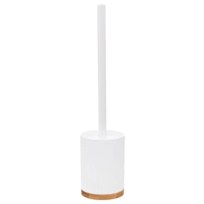 Afbeelding van WC /toiletborstel met houder rond wit polyresin/steen 40 cm Toiletborstels