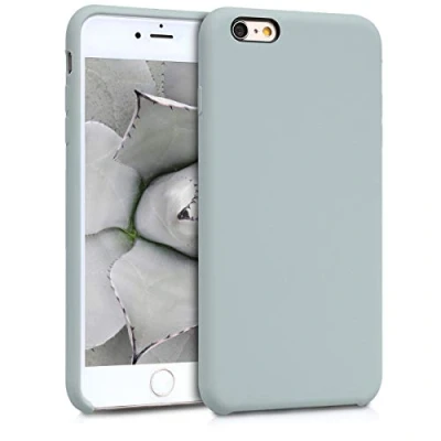 Afbeelding van kwmobile telefoonhoesje geschikt voor Apple iPhone 6 Plus / 6S Hoesje met siliconen coating Smartphone case in mat lichtgrijs