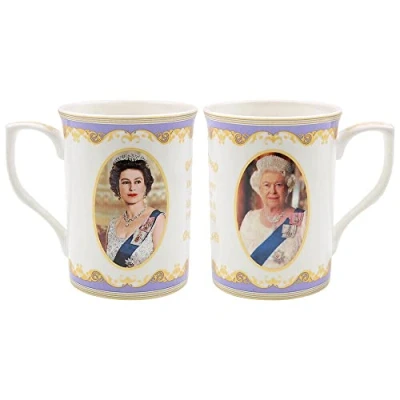 Afbeelding van The Leonardo Collection Hare Majesteit De Koningin Elizabeth II Mok, Wit, H10cm