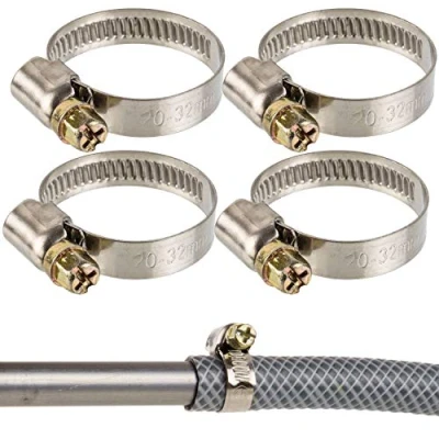 Afbeelding van Professionele slangklemmen, Slangklem Met wormaandrijving, Klembereik 20 32 mm, set van 4 stuks, Uit staal W2, kruisgleuf, 9 mm Bandbreedte, Buisklemmen voor wasmachine, Tuin, Vaatwasser, Zwembad
