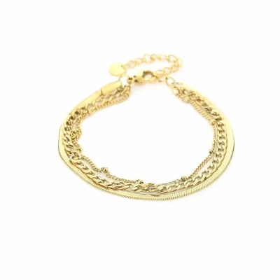 Afbeelding van Bijoutheek Armband (sieraad) 3 Kettingen Goud