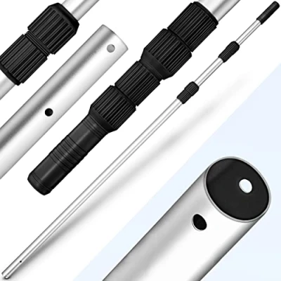 Afbeelding van tillvex Telescoopstang voor zwembad, 1,20 3,60 m, aluminium zwembadstang, stang zwembadreiniging, 3 delig, zwart