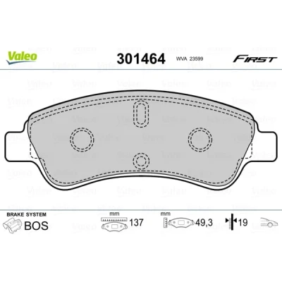 Afbeelding van Valeo Remblokset 301464