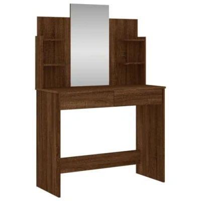 Afbeelding van Kaptafel Met Spiegel 96X39X142 Cm Sonoma Eikenkleurig bruin eikenkleur
