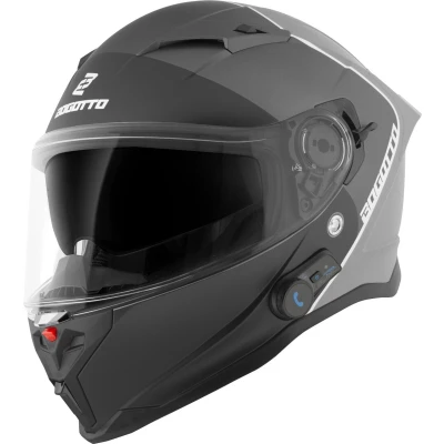 Afbeelding van Bogotto H153 BT SPN Bluetooth Helm, zwart grijs, afmeting XL voor man