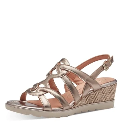 Afbeelding van MARCO TOZZI Wedge Sandal by Guido Maria Kretschmer 2 28702 42 dames, Metallic Rose, 40 EU
