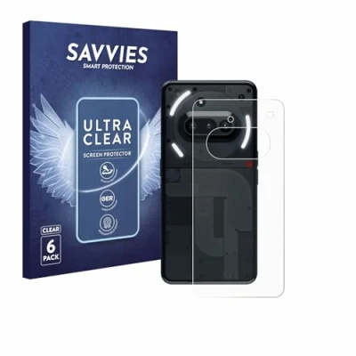 Afbeelding van Savvies Screenprotector voor Nothing Phone (3a) (Achterkant) Folie Beschermfolie transparant (6 Stuks)