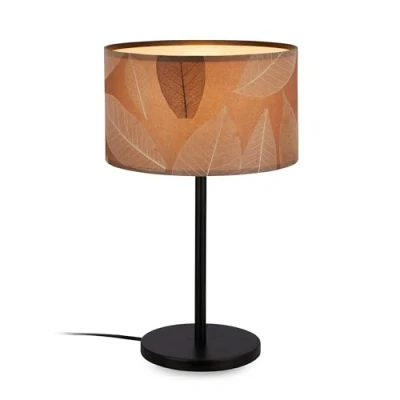 Afbeelding van Briloner Tafellamp Mata, bruin, textiel, hoogte 42 cm