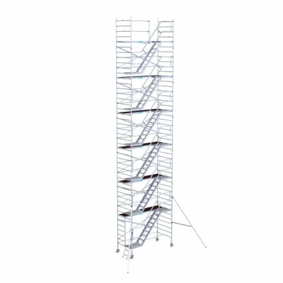 Afbeelding van Pro. alu trappentoren carbondeck 1.35x3.05x14.20m werkhoogte