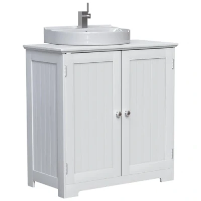 Afbeelding van Bath Vida Priano Wastafelonderkast voor badkamer, staande kast, wastafelonderkast, wit, 60 x 30 cm