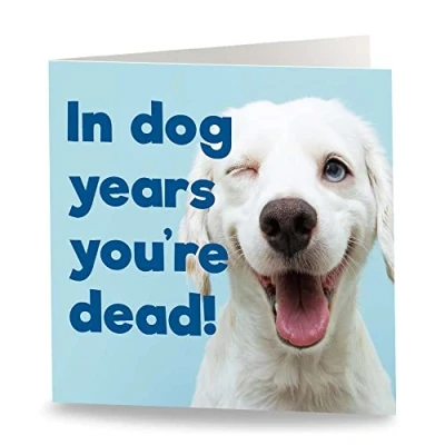 Afbeelding van Maturi &#039;In Dog Years.&#039; Grappige Verjaardag Wenskaart Blank Inside