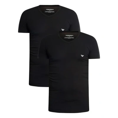 Afbeelding van Emporio Armani V NECK 2 PACK Tshirt basic, Heren, Maat: Medium, Schwarz