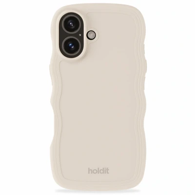 Afbeelding van Apple iPhone 16 Hoesje Gerecycled kunststof Holdit Hardcase/Backcover Beige Telefoonhoesje