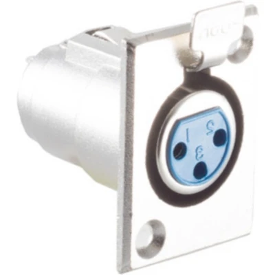 Afbeelding van XLR 3 pins (v) inbouw connector / grijs