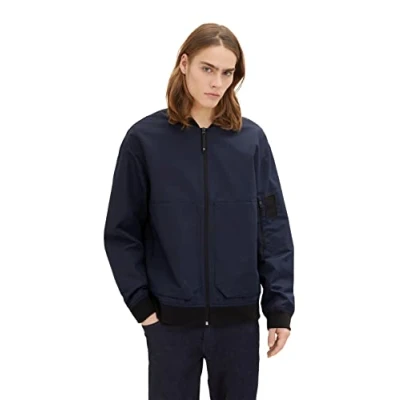 Afbeelding van TOM Tailor Denim Relaxed Jacket Bomberjacks, Heren, Maat: Large, Sky captain blue